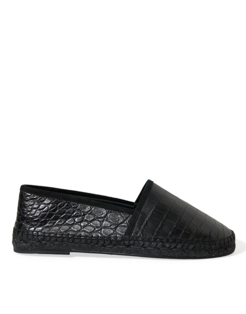 Espadrillas esotiche in pelle nera