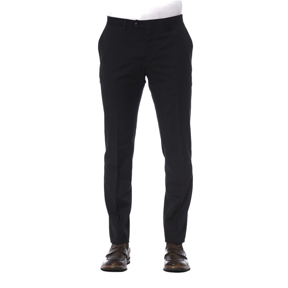 Black Virgin Wool Men Trouser