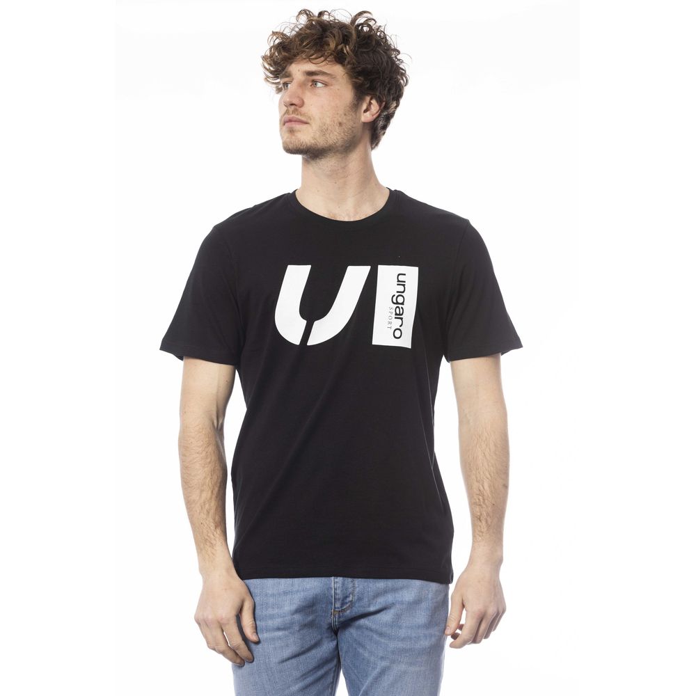 Black Cotton Men T-Shirt