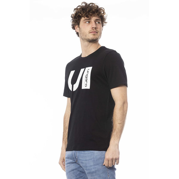 Black Cotton Men T-Shirt