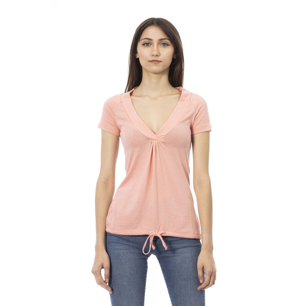 Top donna in cotone rosa