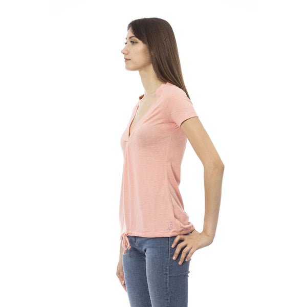 Top donna in cotone rosa