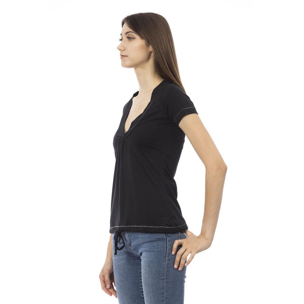 Top donna in cotone nero