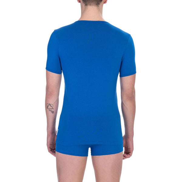 Maglietta da uomo in cotone blu