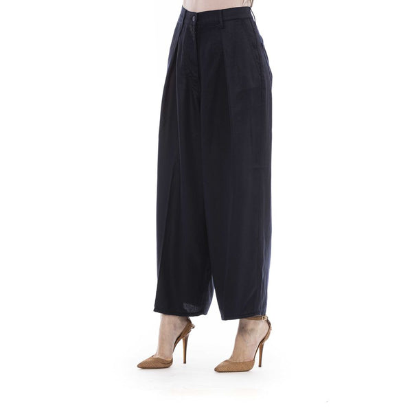 Pantaloni da donna in cotone nero