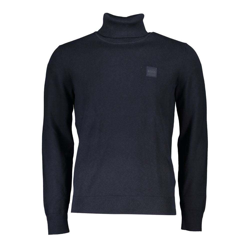 Blue Cotton Men Sweater