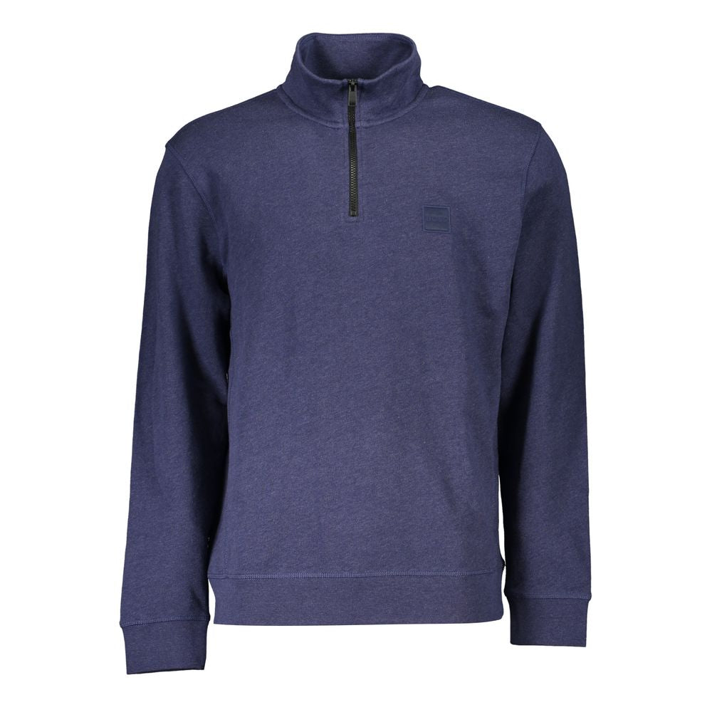 Blue Cotton Men Sweater