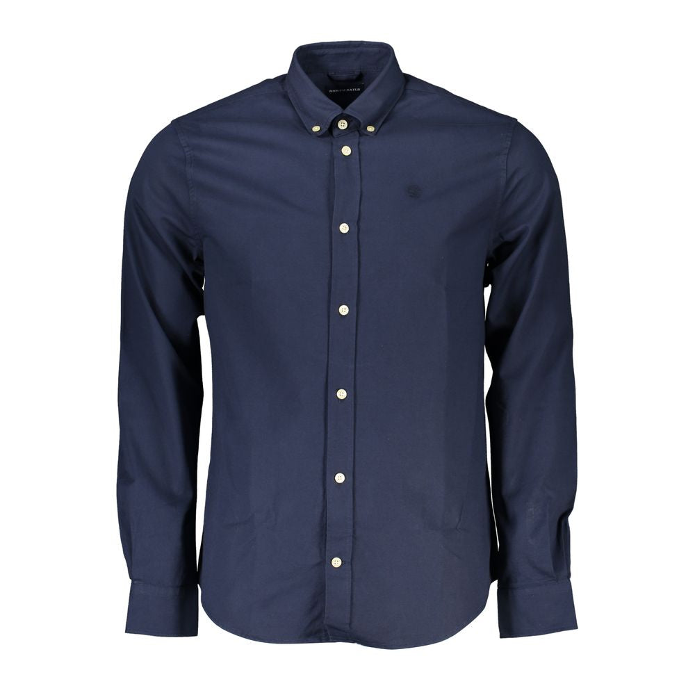 Blue Cotton Men Shirt