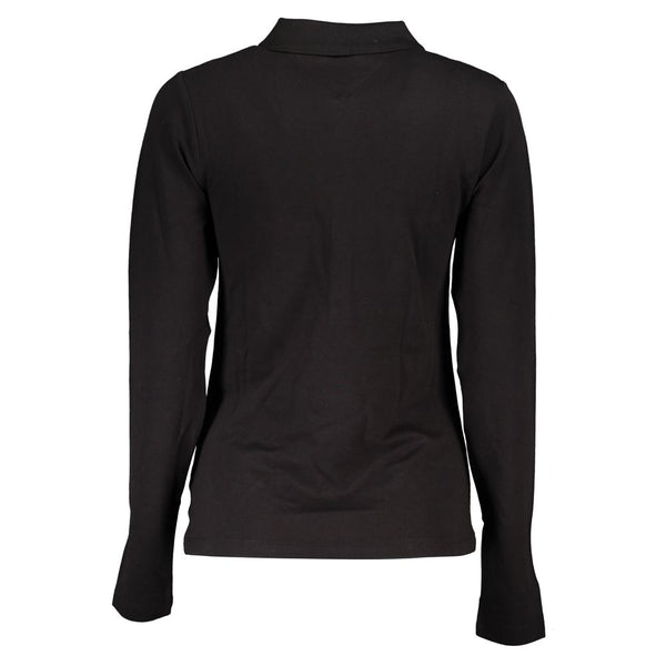 Polo donna in cotone nero