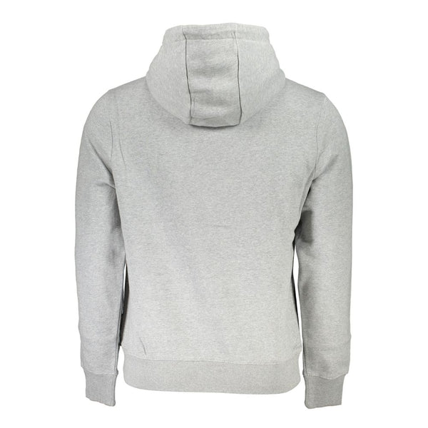 Gray Cotton Men Hooded Sweater