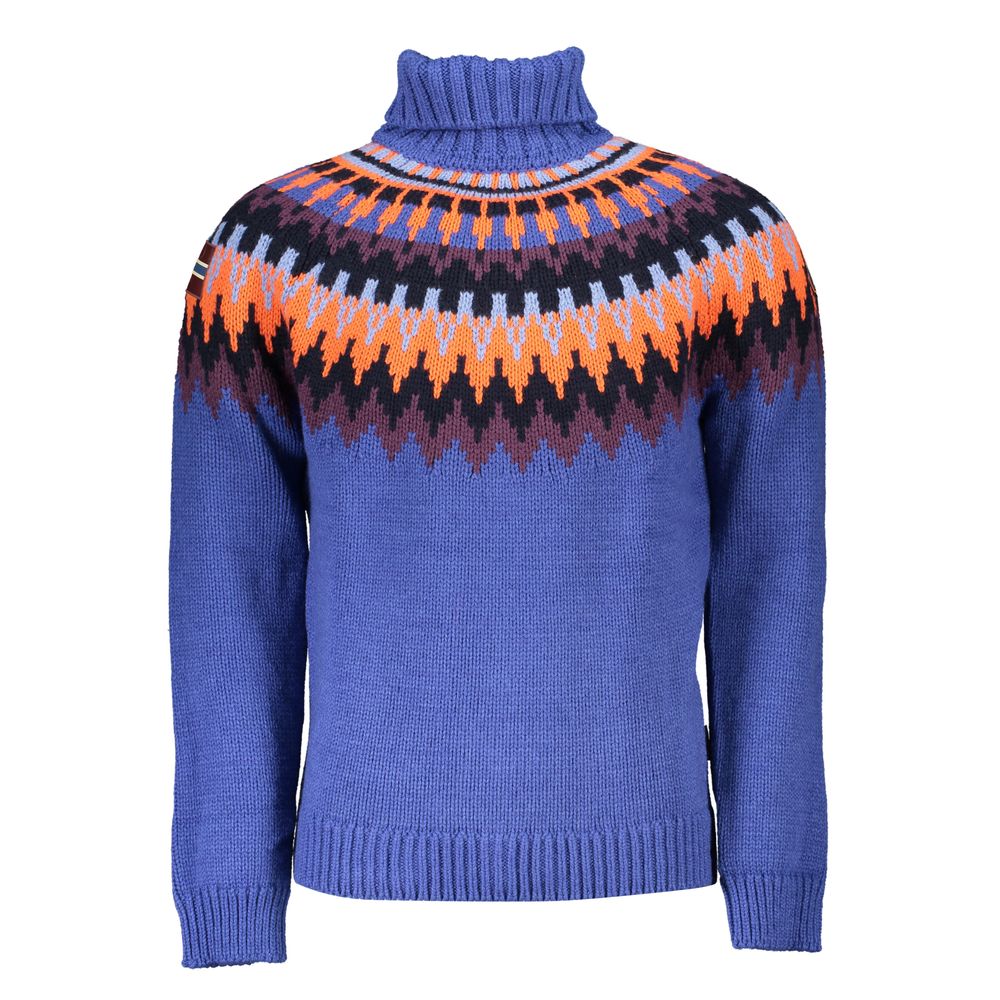 Blue Acrylic Men Sweater