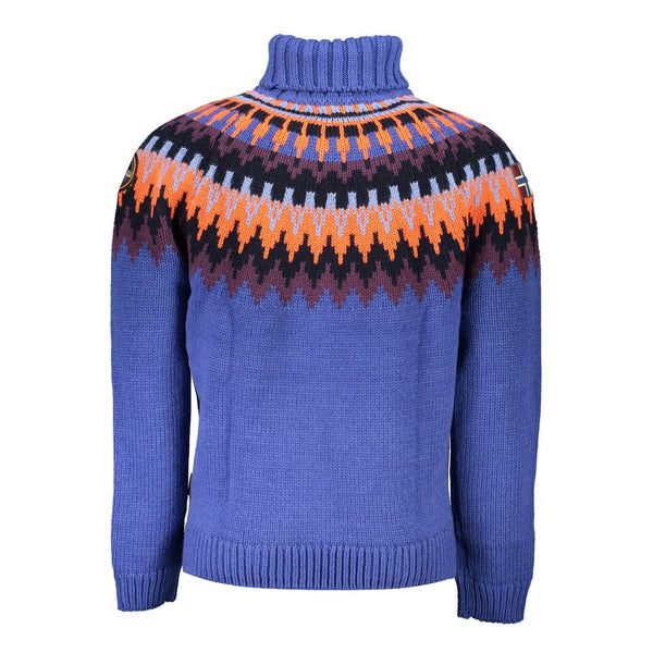 Blue Acrylic Men Sweater