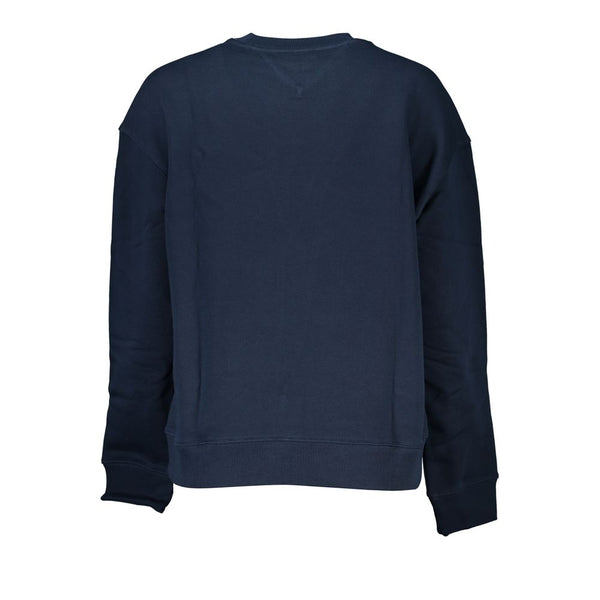 Chic Blue Crew Neck Cotton Sweatshirt