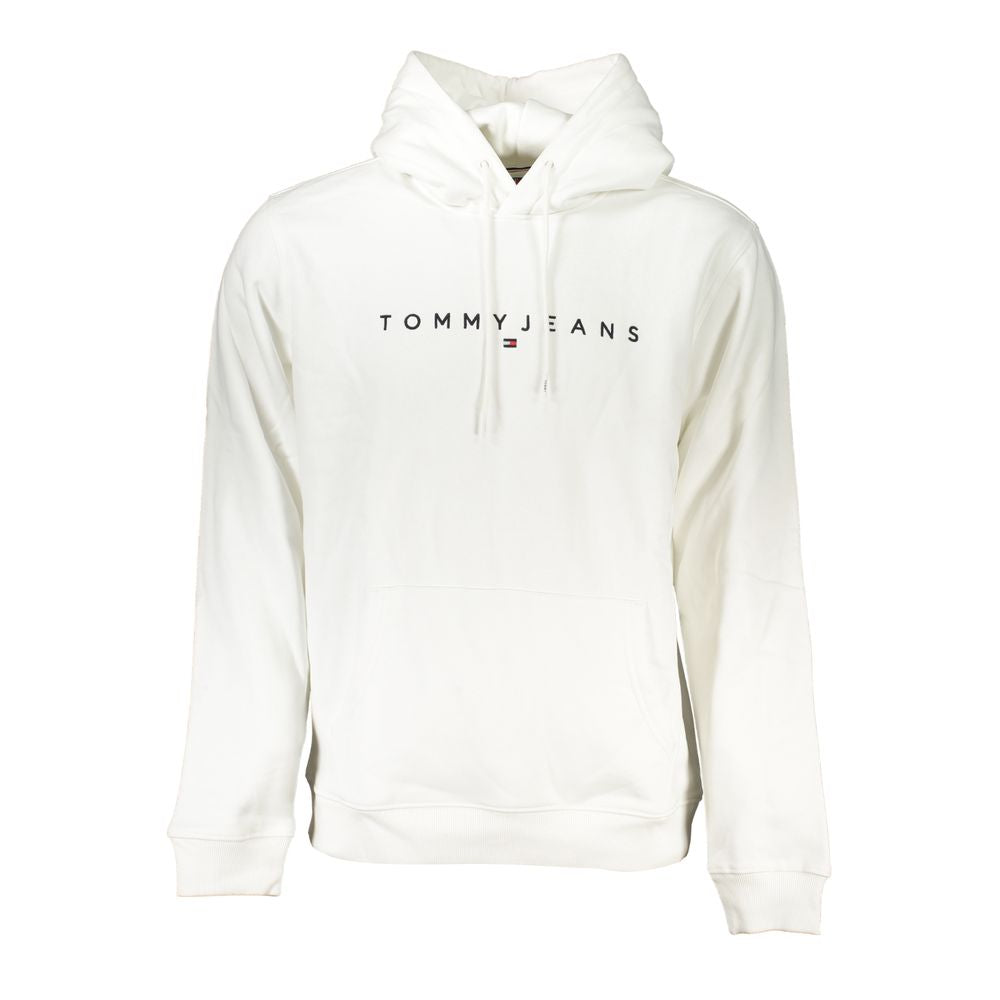 Elegant White Hooded Sweatshirt with Embroidery