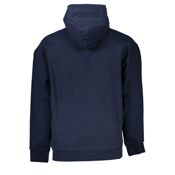 Eco-Conscious Blue Hooded Sweatshirt