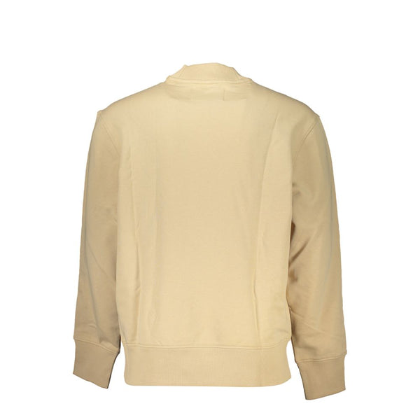 Felpa girocollo beige con logo