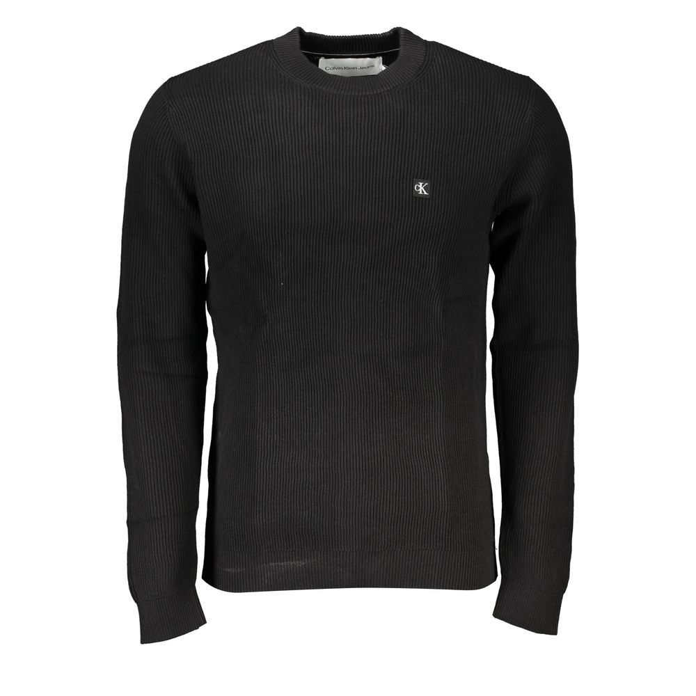 Maglione nero girocollo con logo