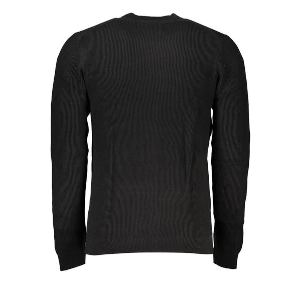 Maglione nero girocollo con logo