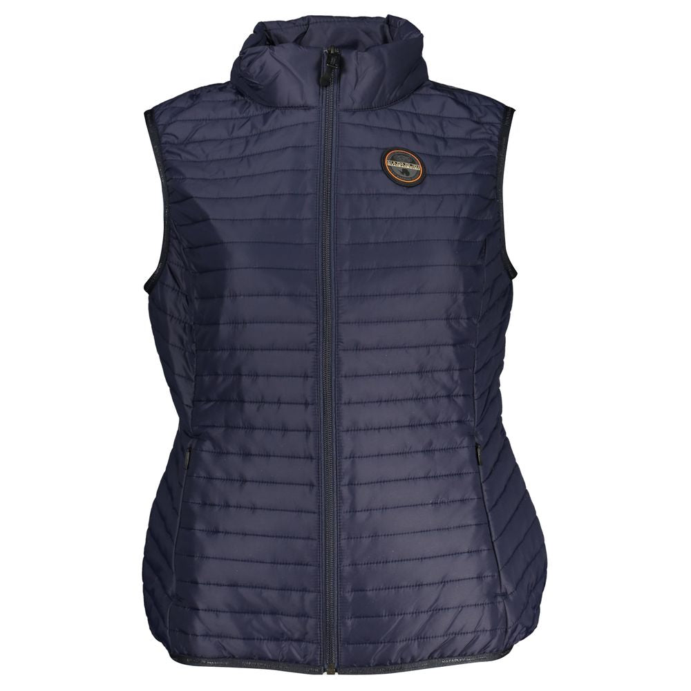 Gilet chic senza maniche con zip e dettagli a contrasto