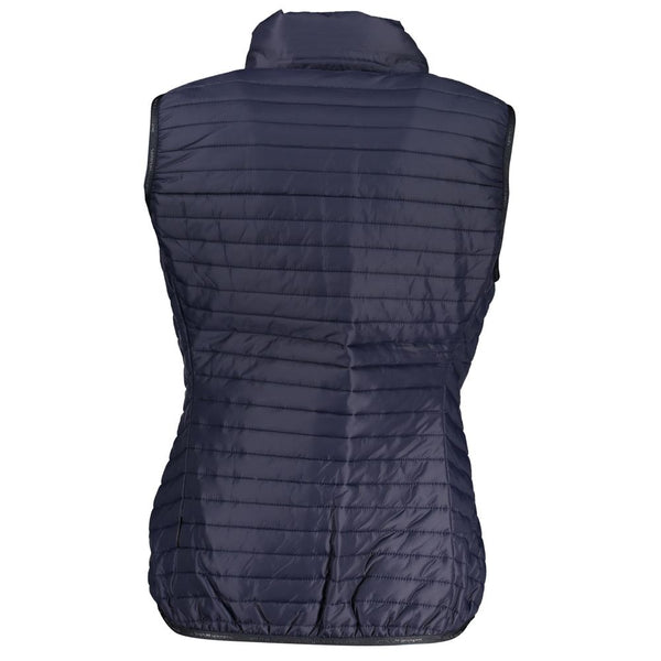 Gilet chic senza maniche con zip e dettagli a contrasto