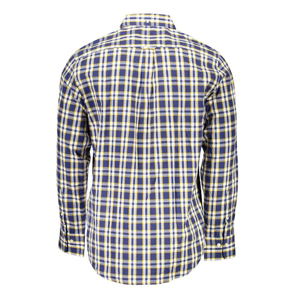 Camicia elegante in cotone blu con bottoni