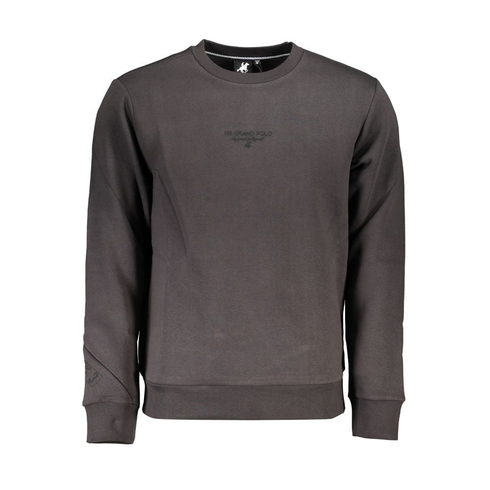 Sleek Gray Fleece Crew Neck Sweatshirt