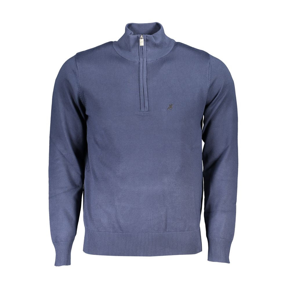 Maglione elegante blu con mezza zip