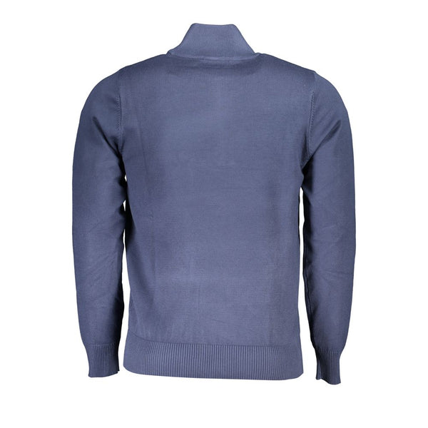 Maglione elegante blu con mezza zip