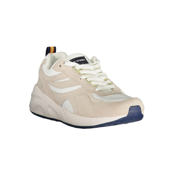 Sneakers stringate beige con dettagli a contrasto