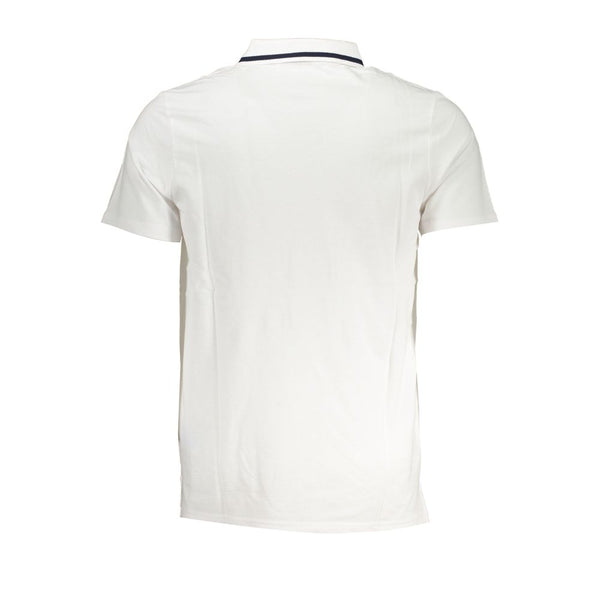 Sleek White Cotton Polo with Contrast Accents