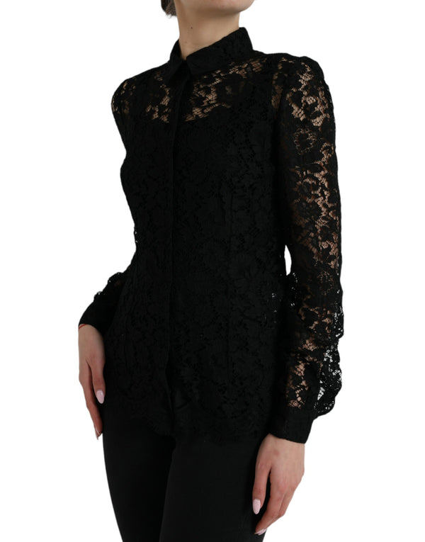 Elegant Floral Lace Blouse Top