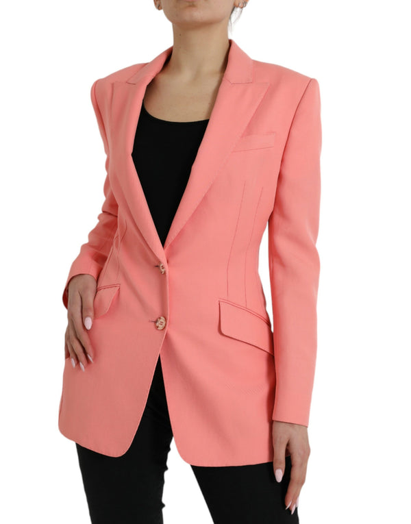 Chic Pink Peak Lapel Blazer