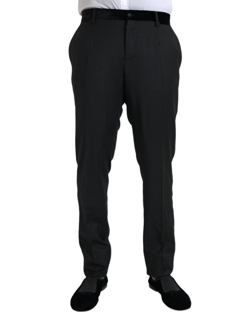 Pantaloni da uomo skinny in seta nera