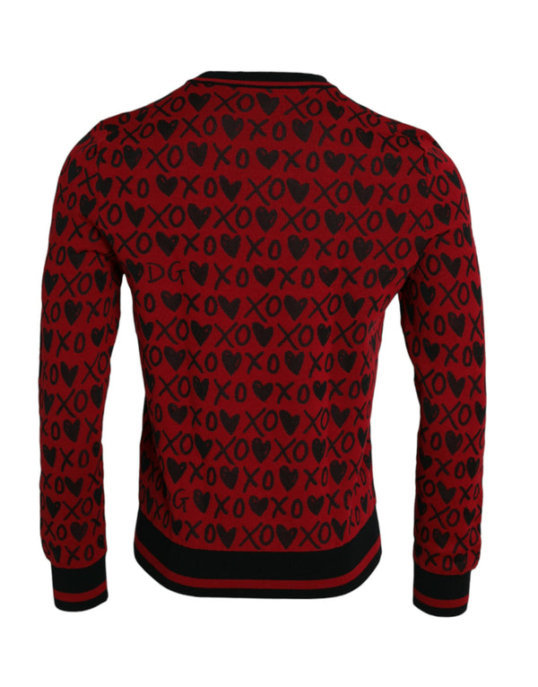 Rosso Nero XOXO Pullover a girocollo