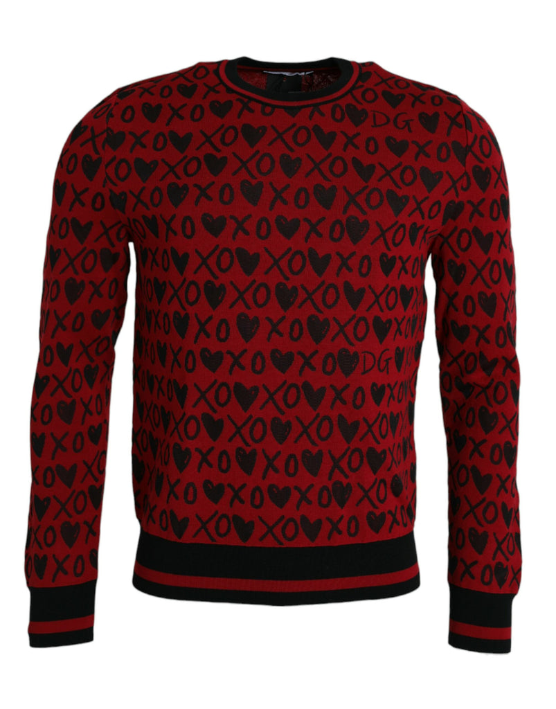 Rosso Nero XOXO Pullover a girocollo