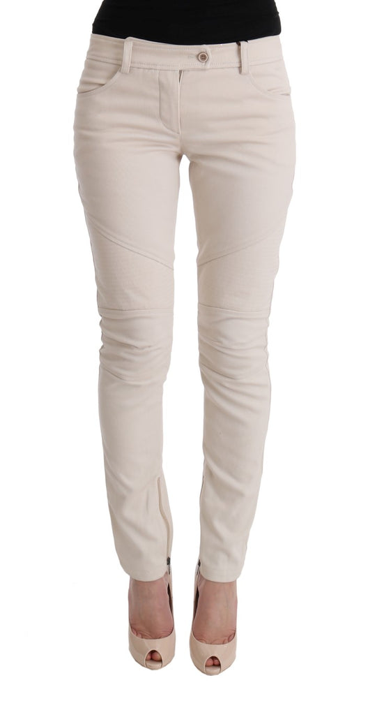 Tesoro in denim bianco slim fit chic