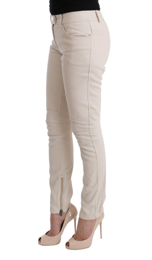 Tesoro in denim bianco slim fit chic