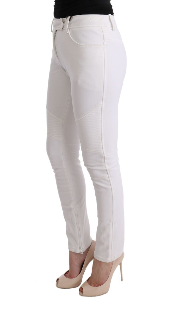 Pantaloni chic in cotone bianco slim fit