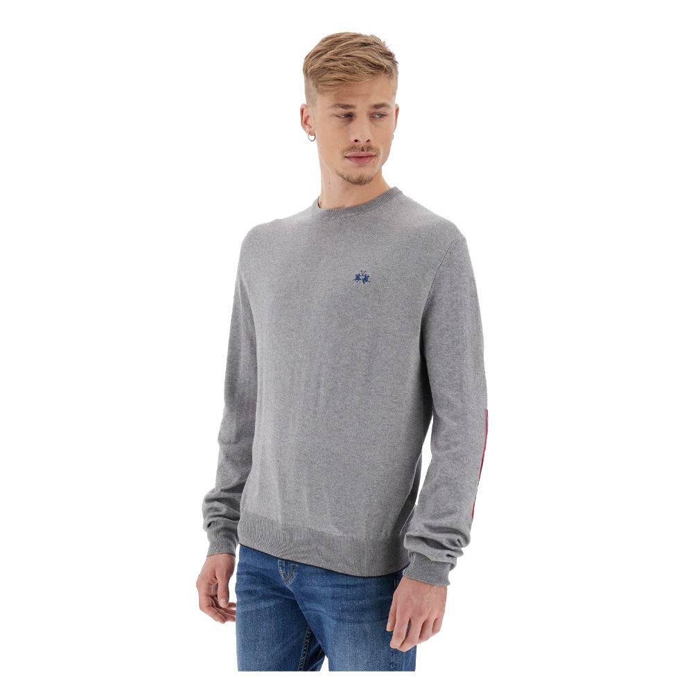 Gray Cotton Men Sweater