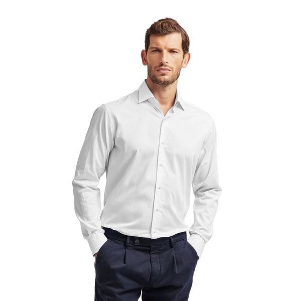 Camicia da uomo in cotone bianco