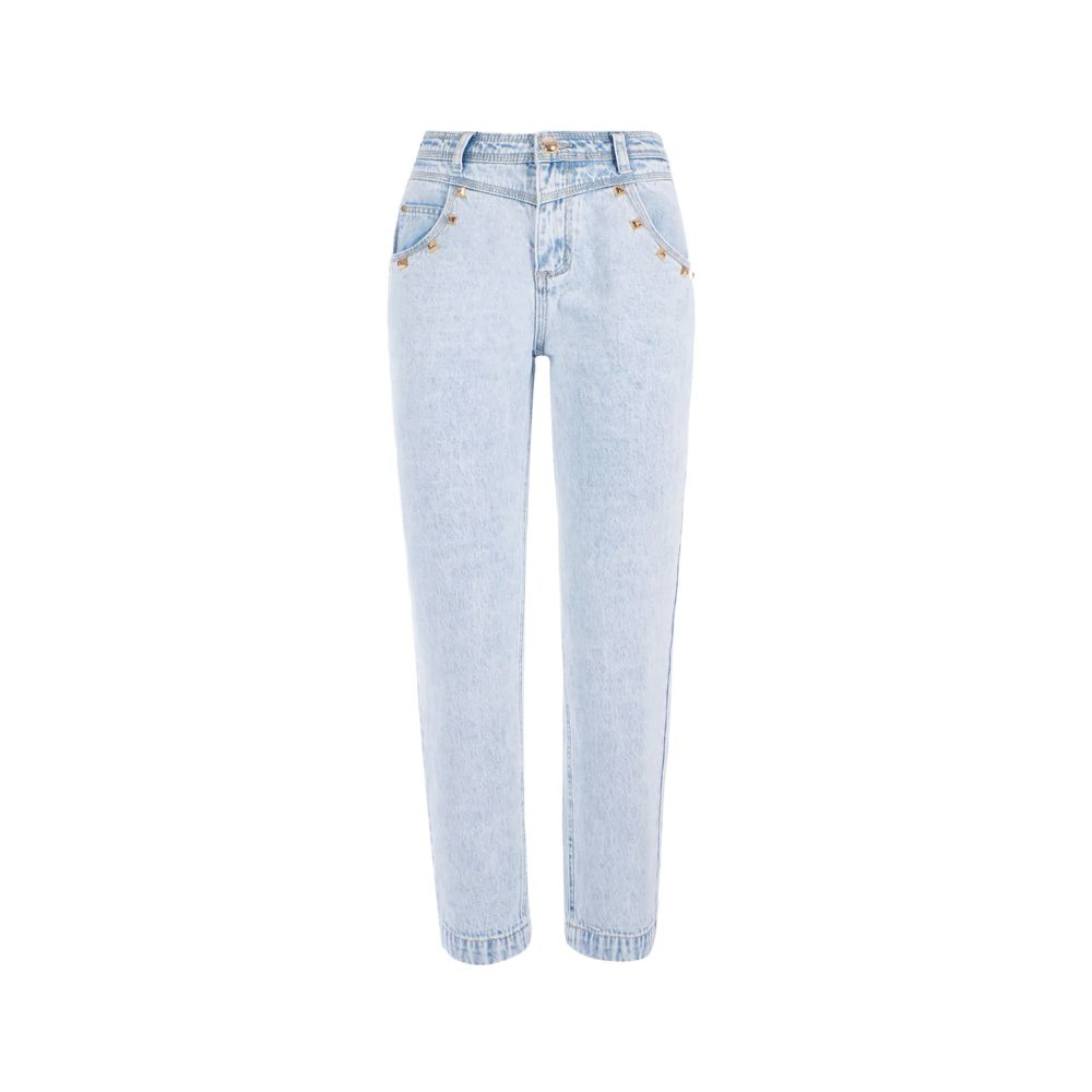 Light Blue Cotton Women Jeans