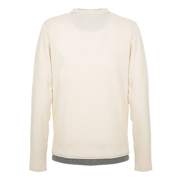 Chic Beige Long Sleeve Cotton Blend Sweater