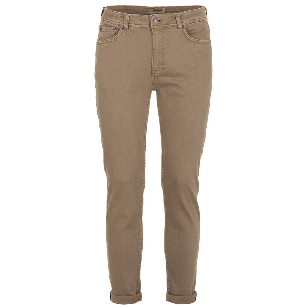 Pantaloni eleganti in cotone denim marrone