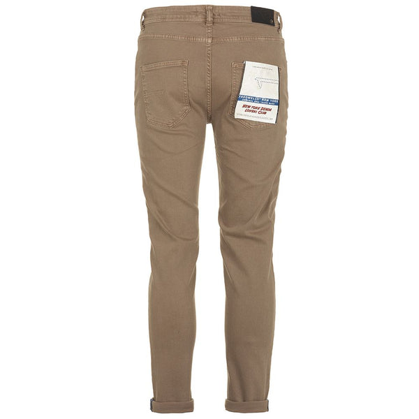 Pantaloni eleganti in cotone denim marrone