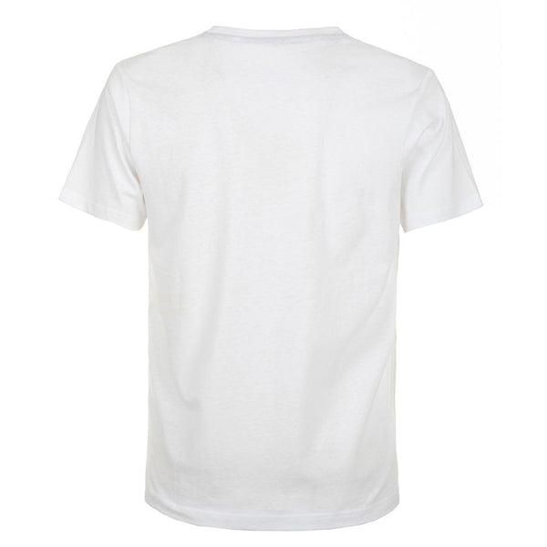 Crisp White Cotton Crewneck Tee with Front Design