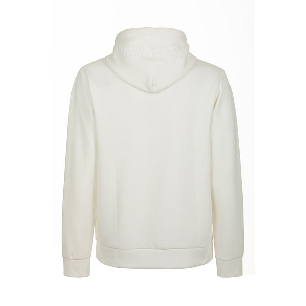 Elegant White Cotton Blend Hoodie