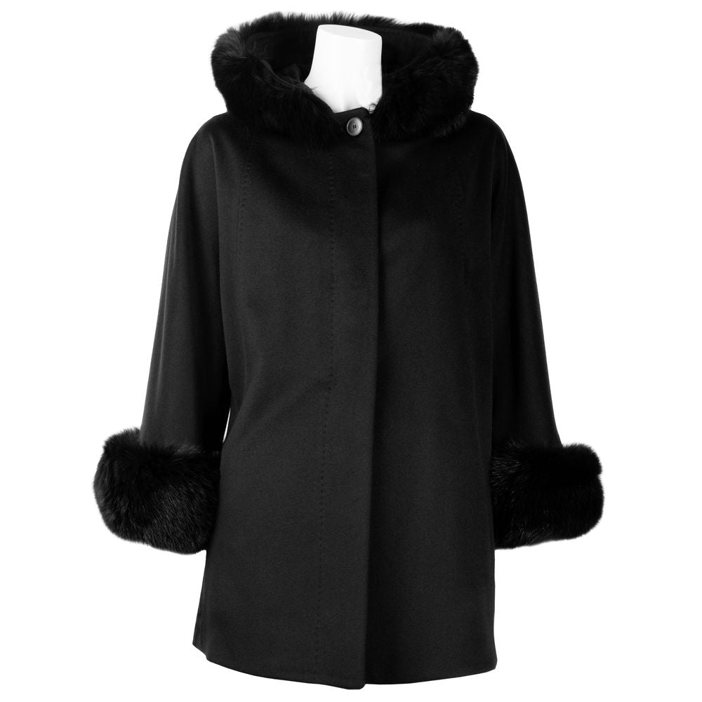 Cappotto donna in lana nera