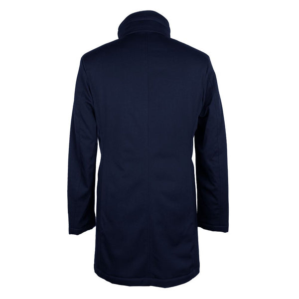 Cappotto elegante blu in lana vergine Storm System