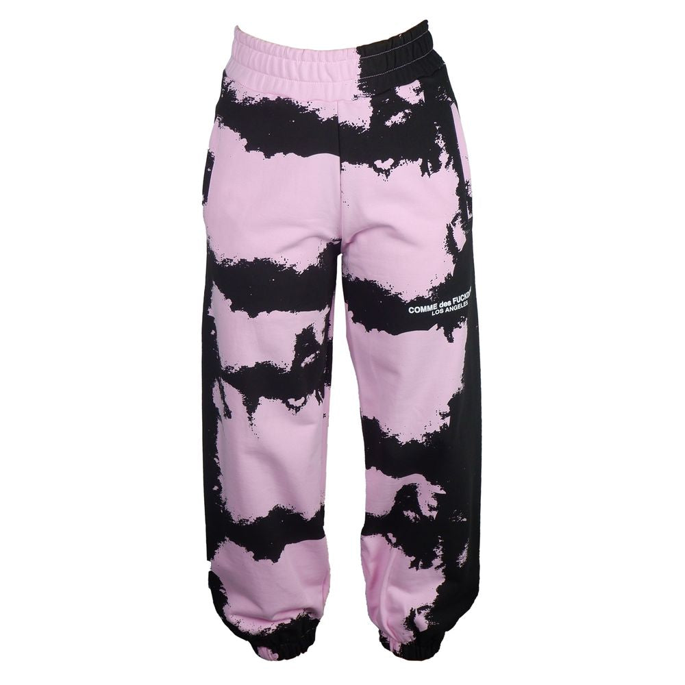 Pantaloni da corsa in cotone con stampa rosa chic