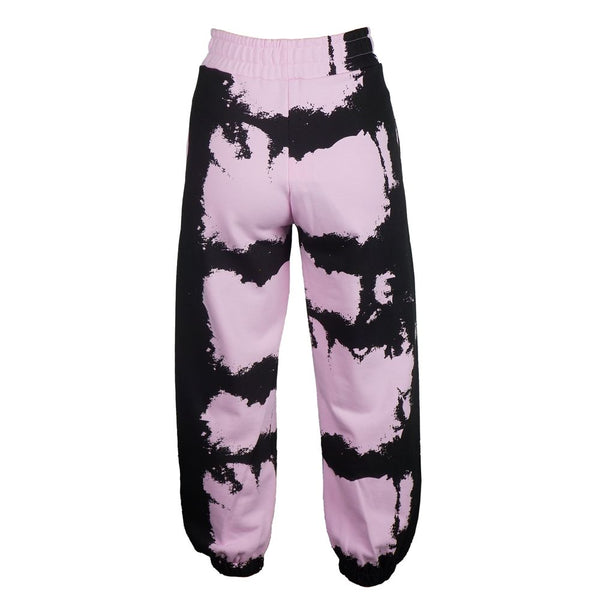 Pantaloni da corsa in cotone con stampa rosa chic